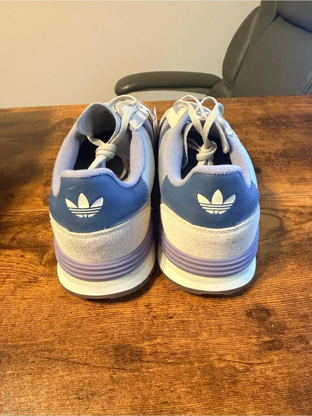 adidas Men’s Light Gray & Blue Athletic Sneakers